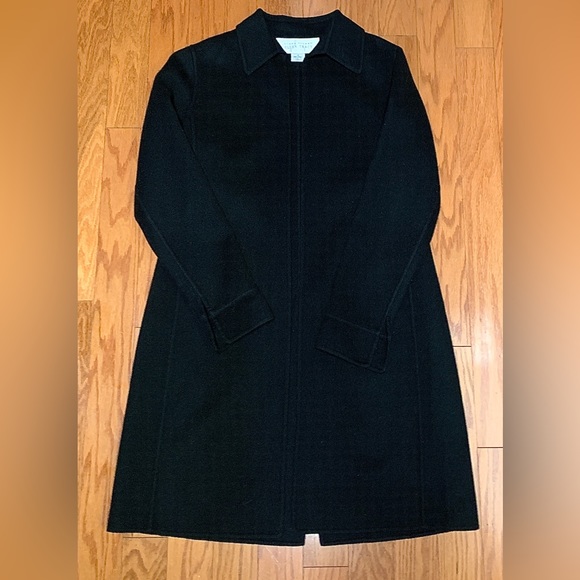 Women’s 4 Linda Allard Ellen Tracy 100% Wool Buttonless Open Front Jacket Coat - Picture 3 of 11